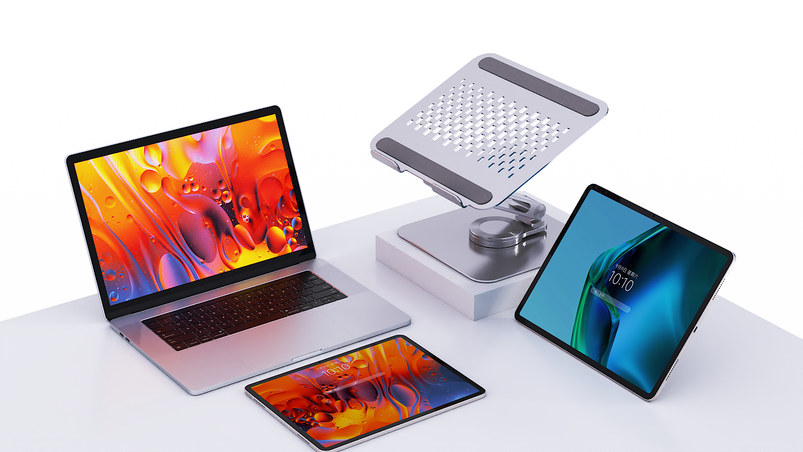 WH5003 Adjustable Aluminum Notebook Stand in Workspace