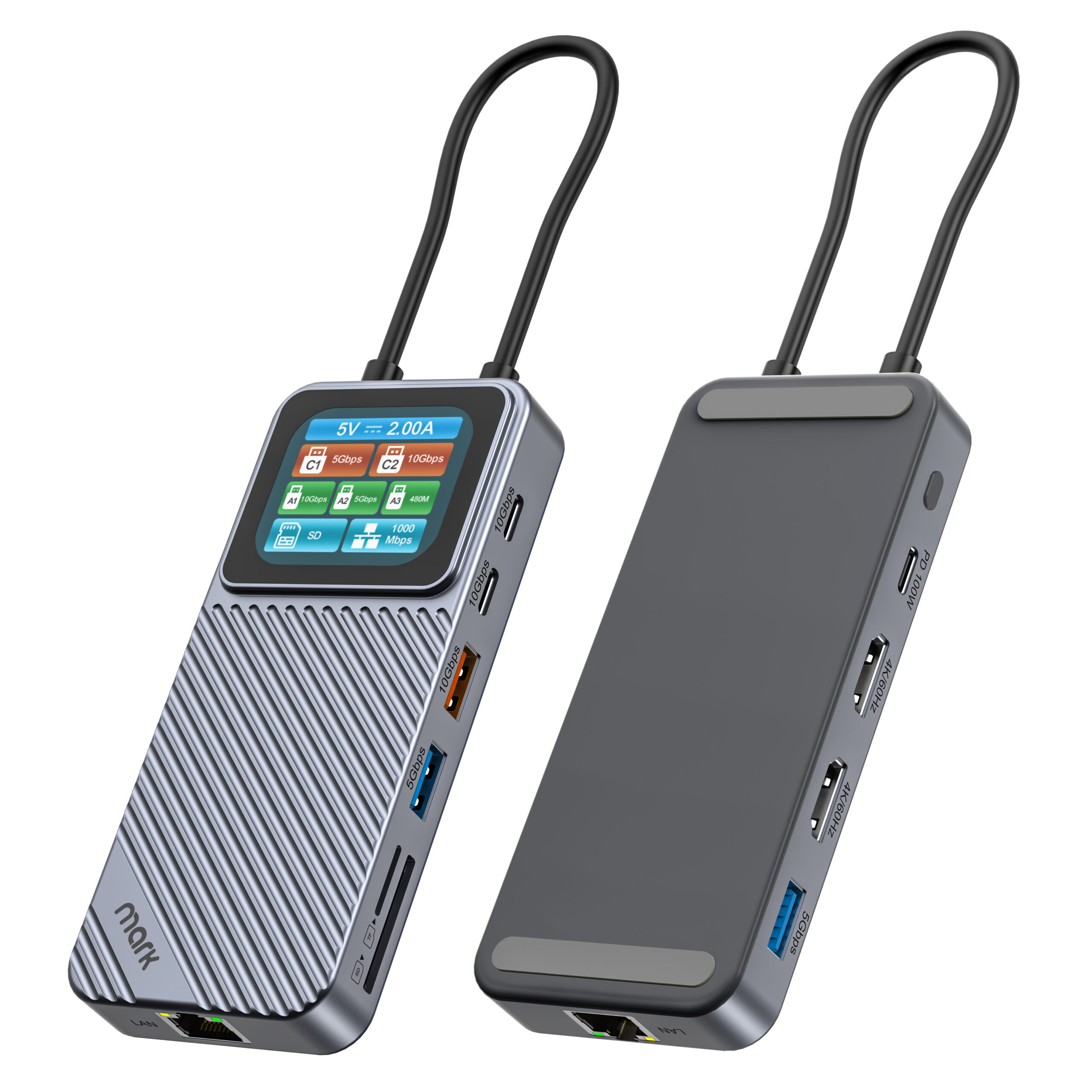 WH7377 multiport USB-C hub with smart display